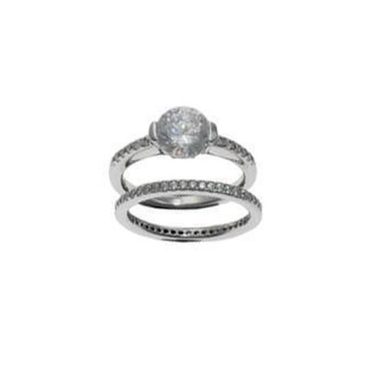  Ringe mit Stein - Silber - Zirkonia