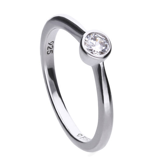  Ringe mit Stein - Silber - Zirkonia