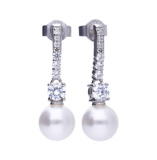  Boucles d'oreilles pendantes - Argent - Zircone
