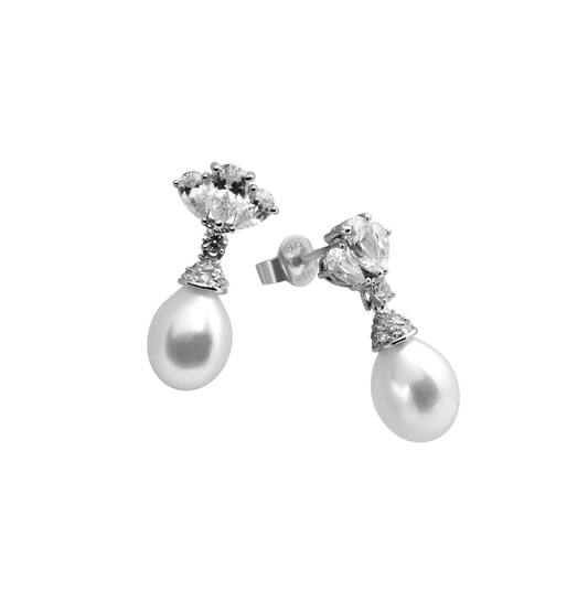  Boucles d'oreilles pendantes - Argent - Zircone