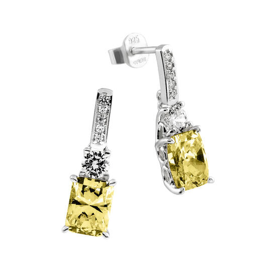  Pendant earrings - Silver - Zirconia