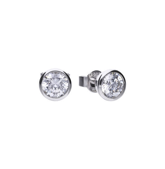  Boucles d'oreilles à puces - Argent - Zircone
