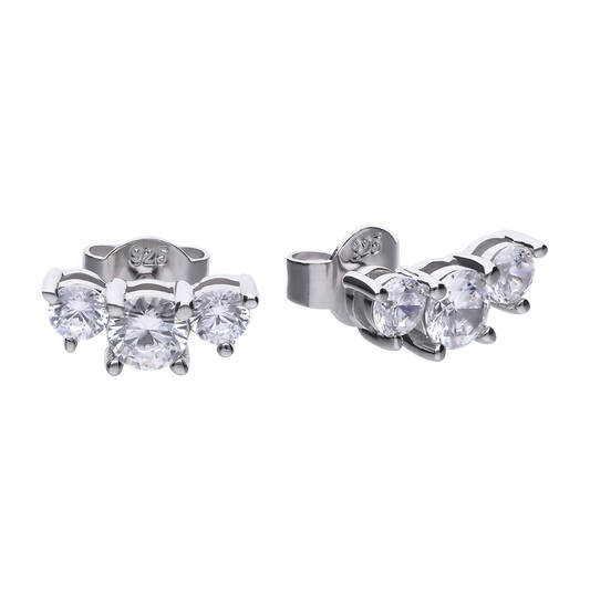  Boucles d'oreilles à puces - Argent - Zircone