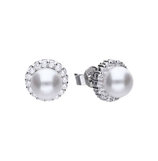 Boucles d'oreilles à puces - Argent - Zircone