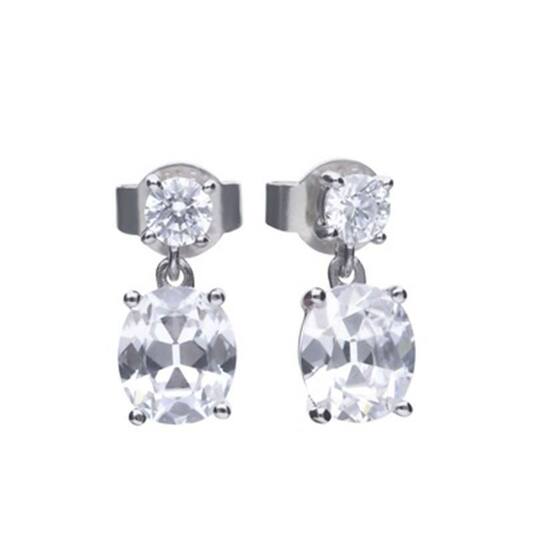 Boucles d'oreilles pendantes - Argent - Zircone