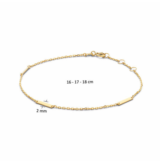  Link bracelets - Anchor - Round - 2mm - 18cm