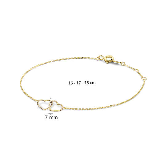 Double Heart Bracelet - 16-17-18cm - 585
