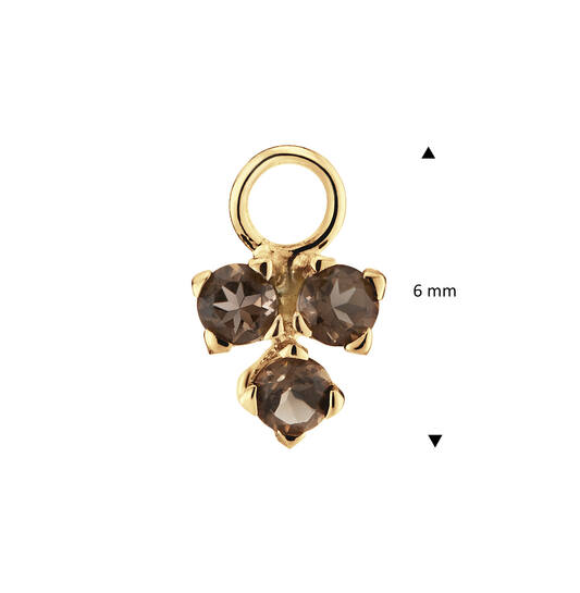 Triangle Smoky Quartz Earcharm - 3mm - 585