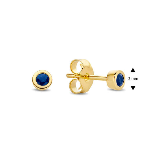 Sapphire Studs - 2mm - 585