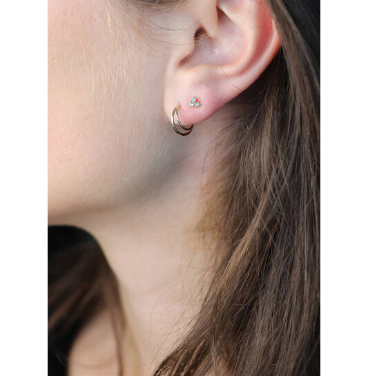 Triangle Topaz Studs - 3.7mm - 585