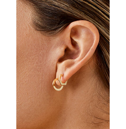 Hexagon Flat Earrings - 10mm - 585