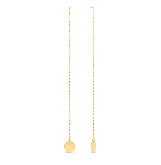 Threader Disc Earrings - 7mm - 9cm - 585