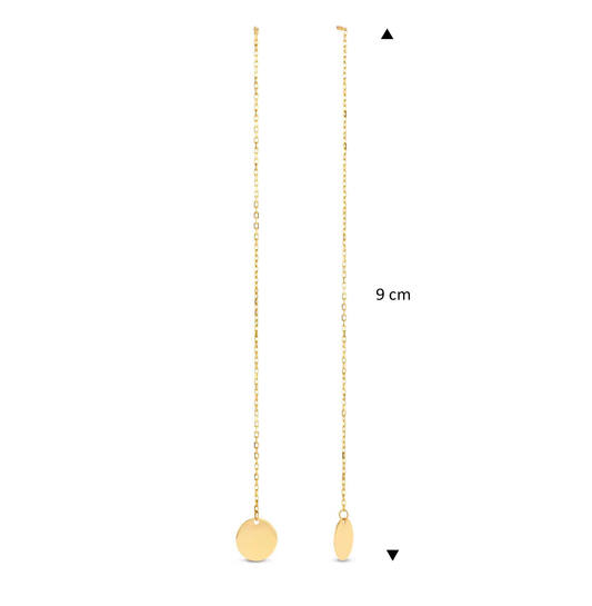 Threader Disc Earrings - 7mm - 9cm - 585