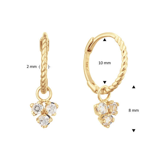 Triangle White Topaz Hoops - 15mm - 585
