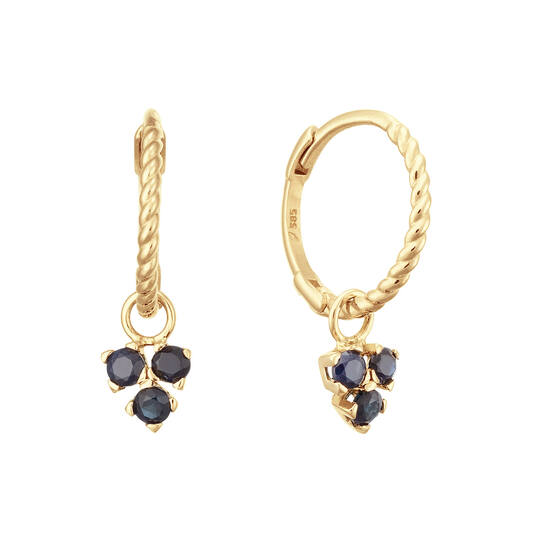 Triangle Sapphire Hoops - 15mm - 585