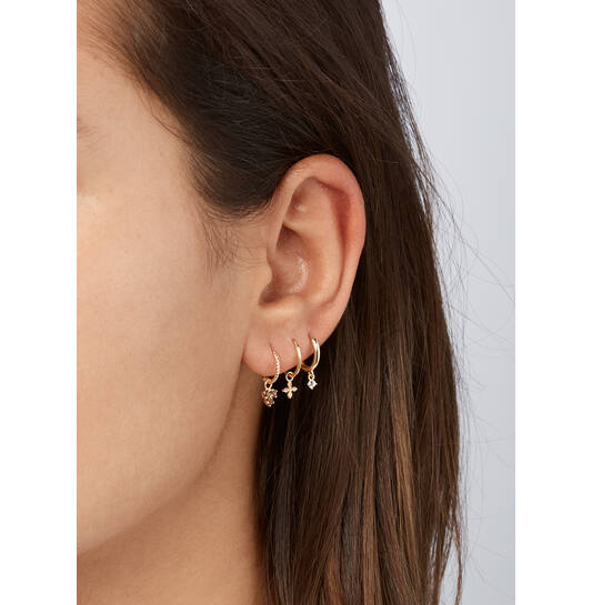 Triangle Smoky Quartz Hoops - 15mm - 585