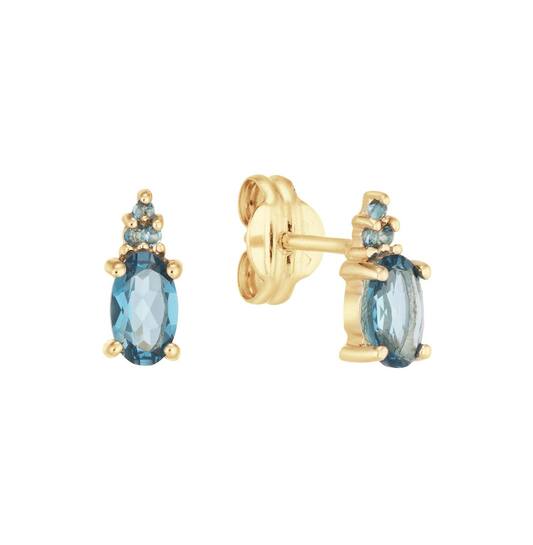 Vintage London Blue Topaz Studs - 8mm - 585
