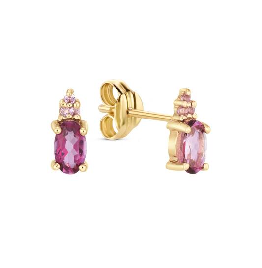 Vintage Pink Topaz Studs​ - 8mm - 585