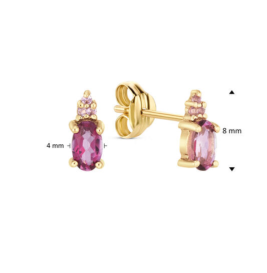 Vintage Pink Topaz Studs​ - 8mm - 585