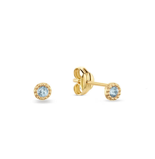 Grimaldi Blue Topaz Studs  - 3mm - 585
