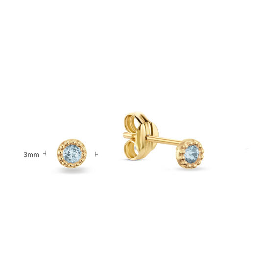 Grimaldi Blue Topaz Studs  - 3mm - 585