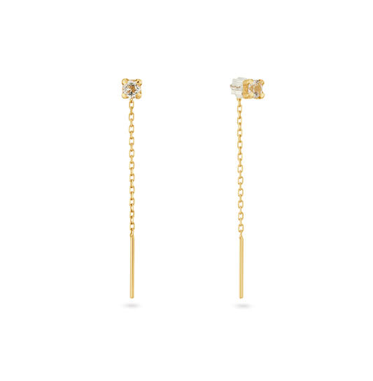 Jackie Van Gogh White Topaz Threater Studs - 4cm - 585