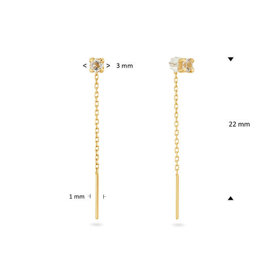 Jackie Van Gogh White Topaz Threater Studs - 4cm - 585
