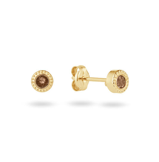 Kirstenbosch Smoky Quartz Studs - 4mm - 585