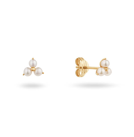 Robben Island Triangle Pearl Studs - 4mm - 585