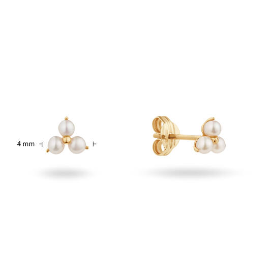 Robben Island Triangle Pearl Studs - 4mm - 585