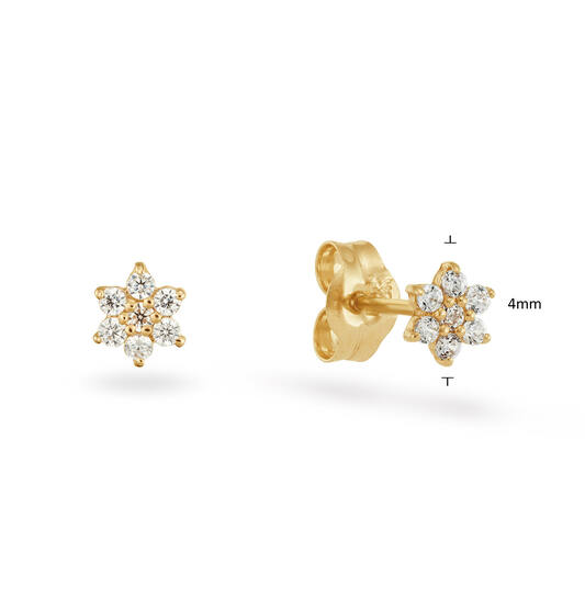 Verbena White Topaz Studs - 4mm - 585