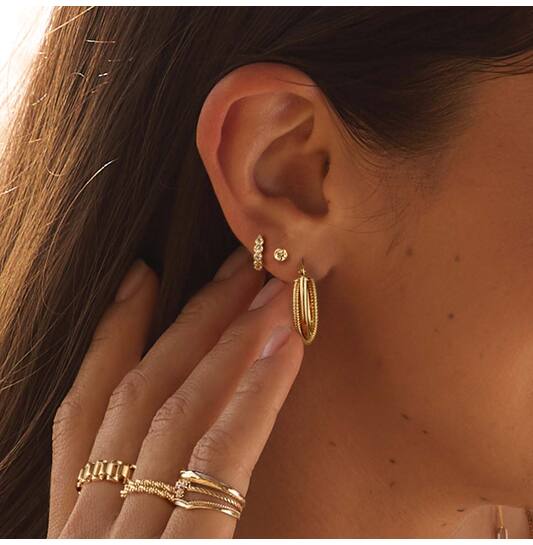 Nebula White Topaz Hoops - 8mm - 585
