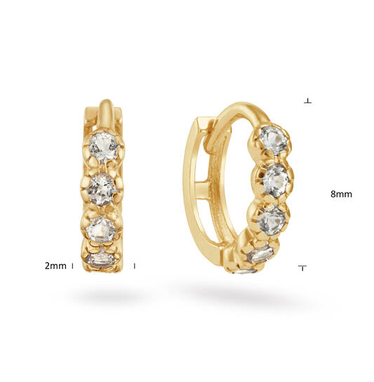 Nebula White Topaz Hoops - 8mm - 585