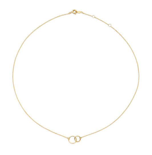 Double Circle Necklace - 8,7x13,6mm - 38-40-42cm - 585