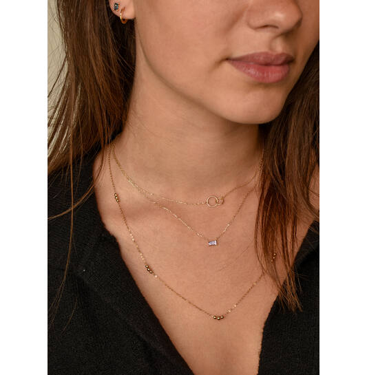 Double Circle Necklace - 8,7x13,6mm - 38-40-42cm - 585