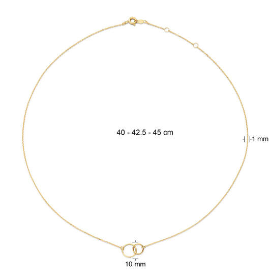 Double Circle Necklace - 8,7x13,6mm - 38-40-42cm - 585