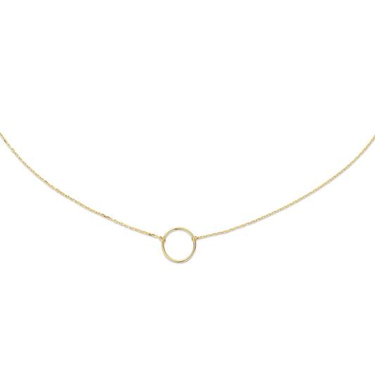 Circle Silhouette Necklace - 11,3mm - 40-42,5-45cm - 585