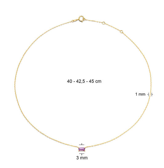 Medina Amethyst Necklace - 38-40-42cm - 585