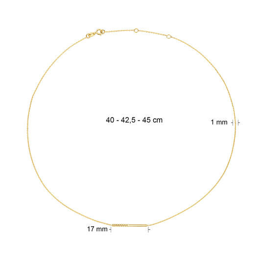 Deux de Belgique Necklace - 1,1 mm - 40-42,5-45 cm - 585