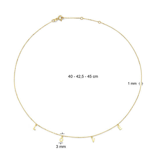 L.O.V.E Necklace - 40-42,5-45mm - 585