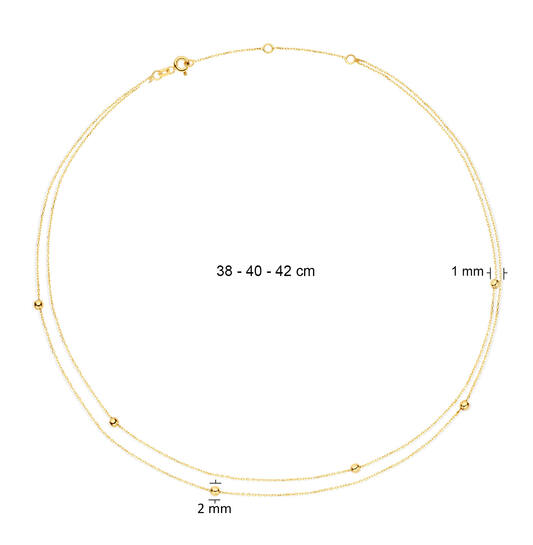 Double Bubble Necklace - 38-40-42cm - 585