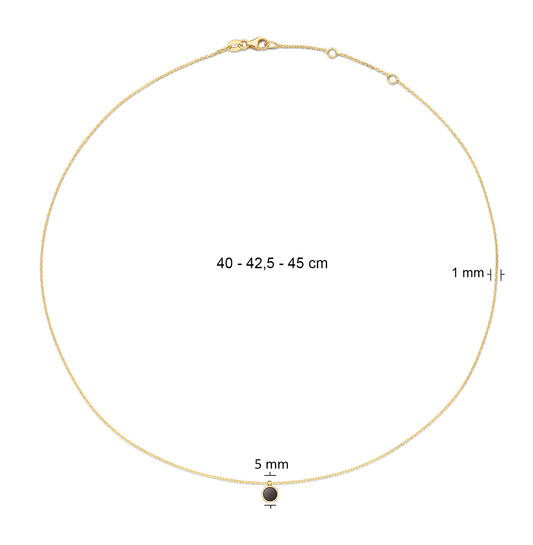 Black Agate Necklace - 40/42,5/45cm - 585