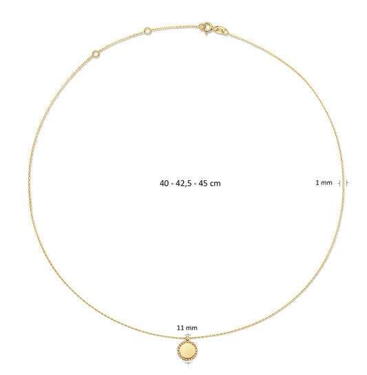 Sunflower Engraving Necklace - 40-42,5-45cm - 585