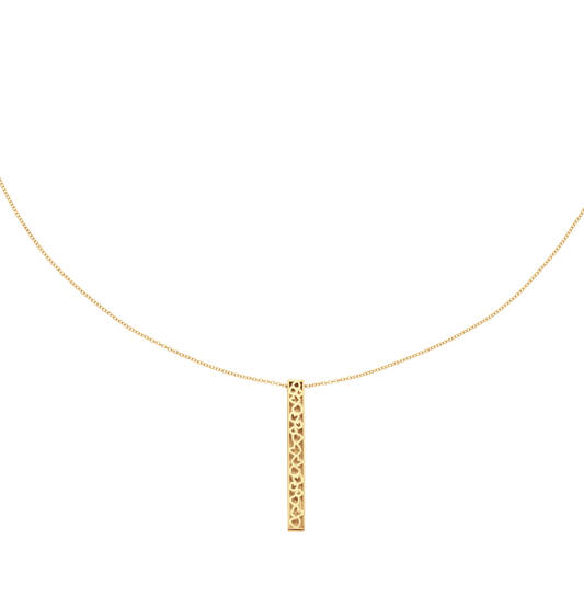 Engraving Long Bar Necklace - 40-42,5-45cm - 585