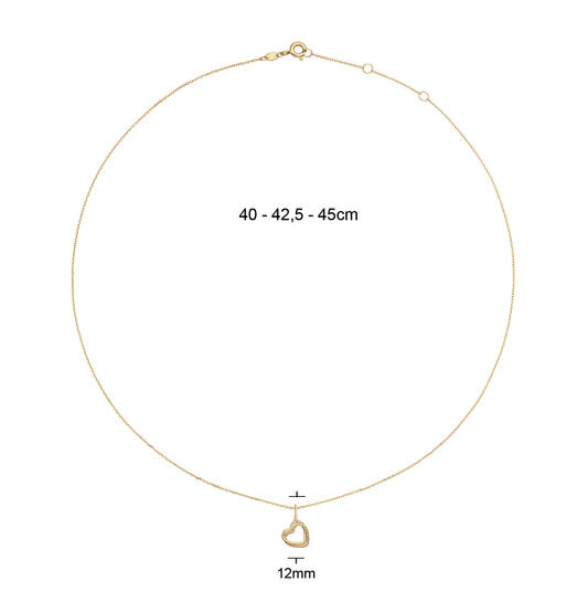Twisted Heart Necklace - 40-42,5-45cm - 585