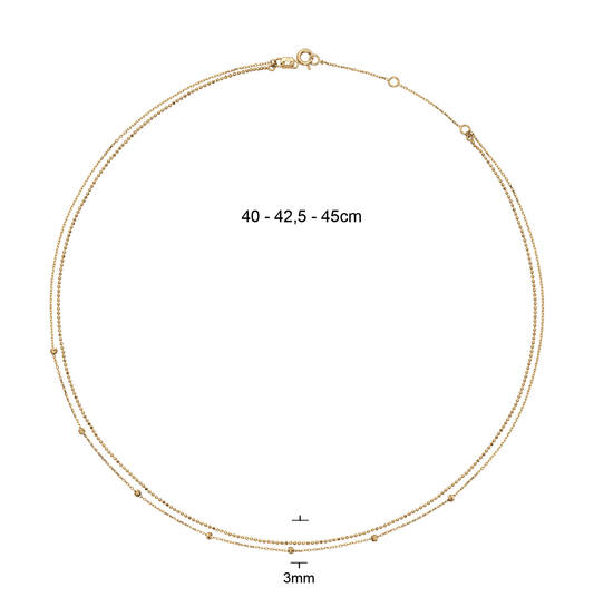 Marco Polo Necklace - 40-42,5-45cm - 585