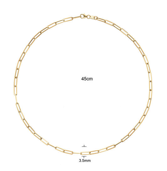 Elegant Boxlink Necklace - 45cm - 585