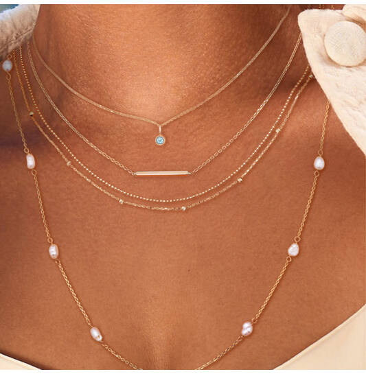 Grimaldi Blue Topaz Necklace  - 38-40-42cm - 585
