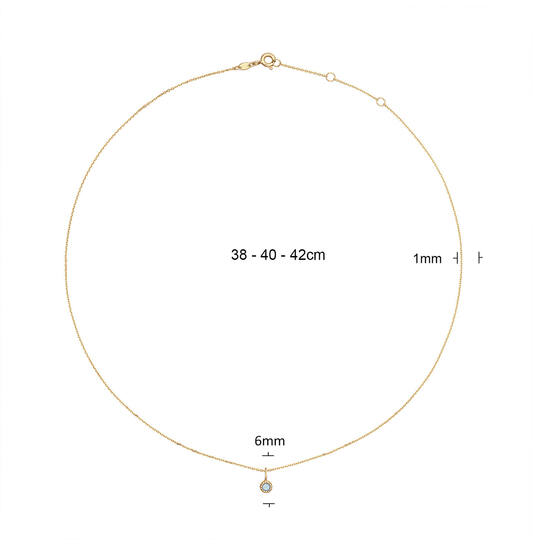 Grimaldi Blue Topaz Necklace  - 38-40-42cm - 585