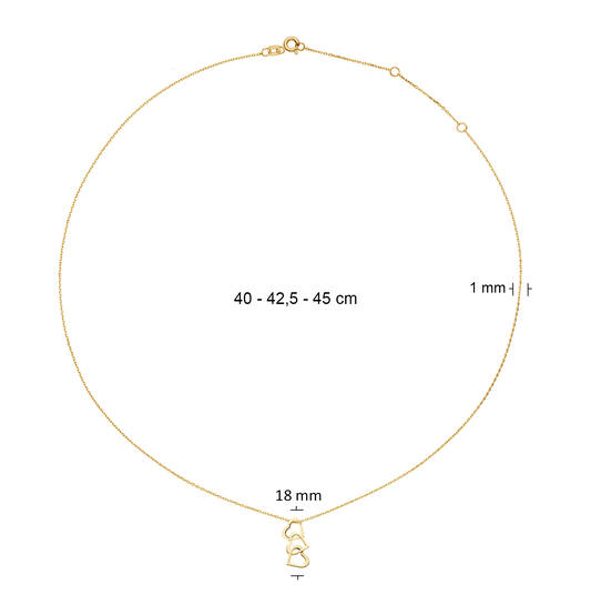 Jackie Moving Love Necklace - 40-42,5-45cm - 585